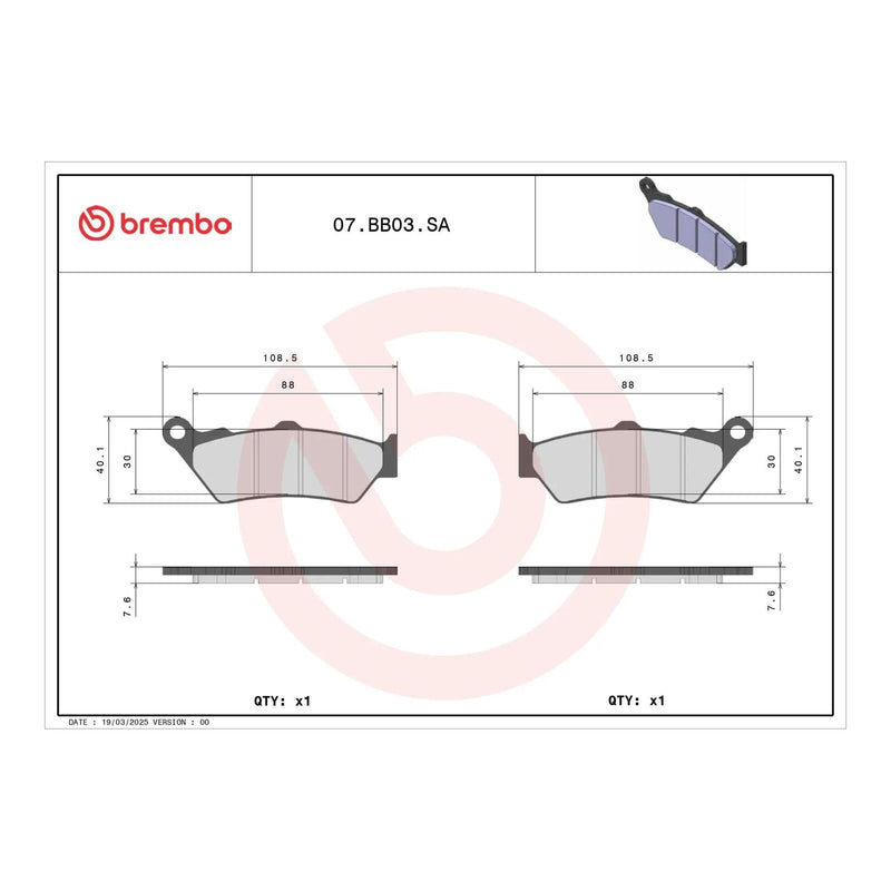 Load image into Gallery viewer, Brembo Prime Sinter Front Brake Pads 07BB03SA
