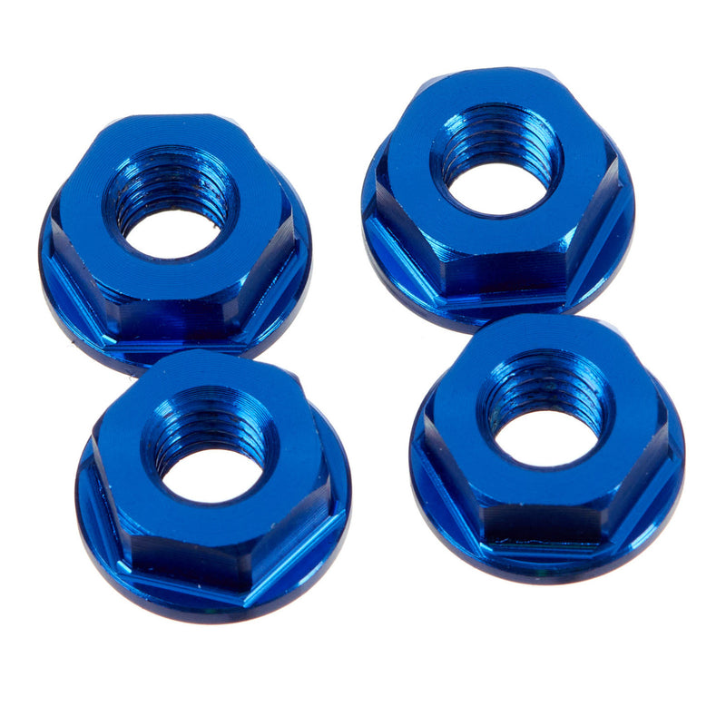 Load image into Gallery viewer, DRC ALUMINUM M6 FLANGE NUTS BLUE 4PCS
