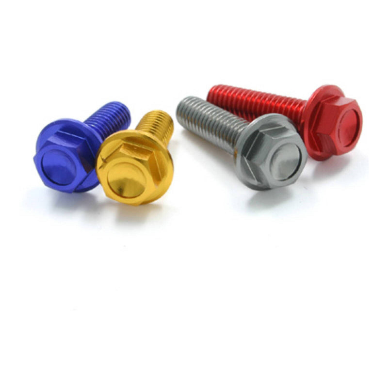 Load image into Gallery viewer, DRC Aluminum M6 Flange Bolts 16mm - Gold 4pcs
