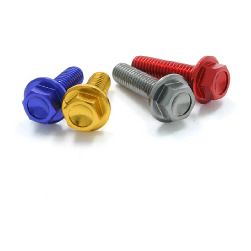Load image into Gallery viewer, DRC Aluminum M6 Flange Bolts 20mm - Gold 4pcs
