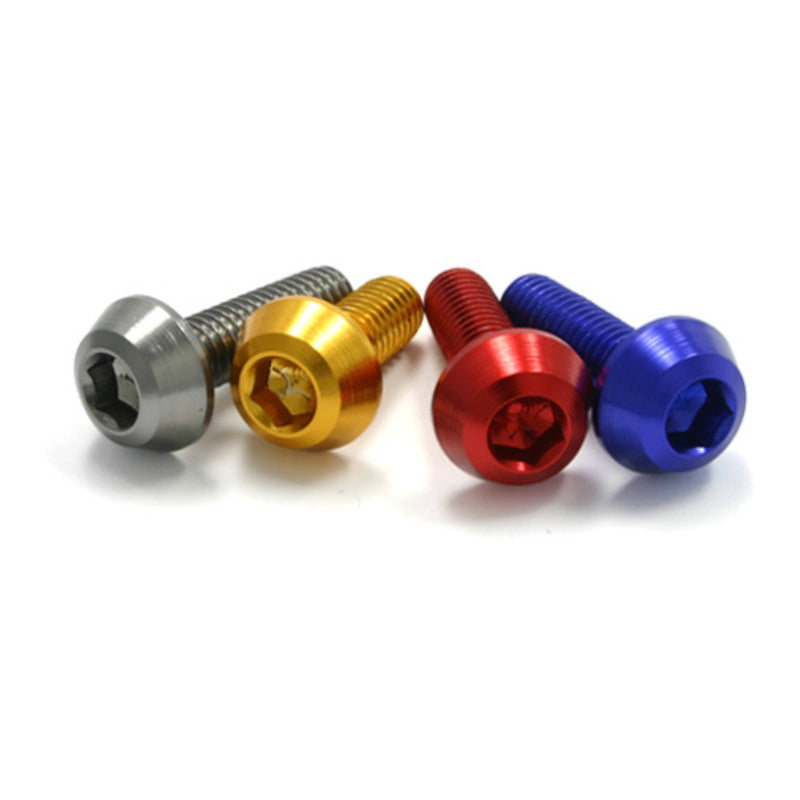 Load image into Gallery viewer, DRC ALUMINUM M6 TAPER BOLTS 35MM BLUE 4PCS
