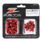 Zeta Aluminum Bolt Set Plastics Kawasaki KX250/F '17-20 25 pcs - Red