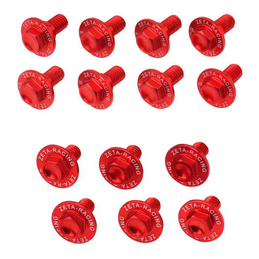Zeta Aluminum Bolt Set Plastics Yamaha YZ450F '14-17 20 pcs - Blue