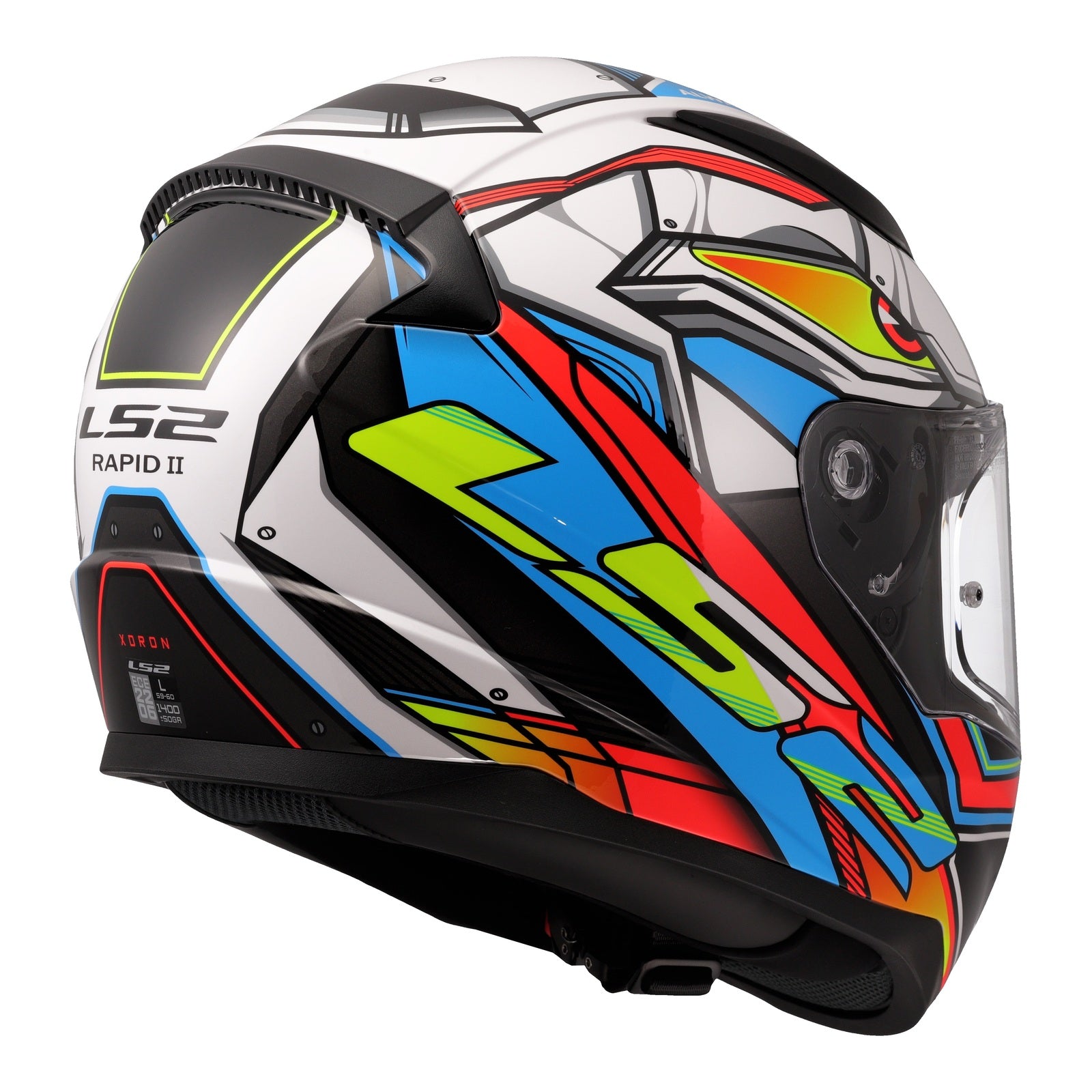 LS2 FF353 Rapid II XDron - White / Hi-Vis Orange / Blue