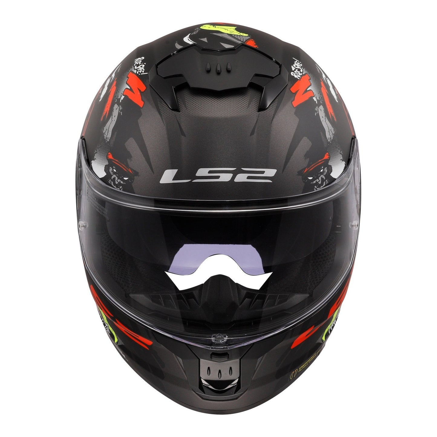 LS2 FF808 Stream II Angry Monkey Helmets - Matte Black / Red 06