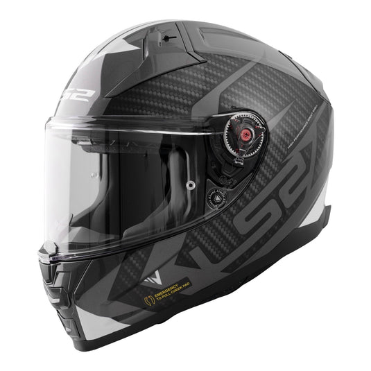 LS2 FF811 Vector II Splitter Helmets - Gloss Black / White 06