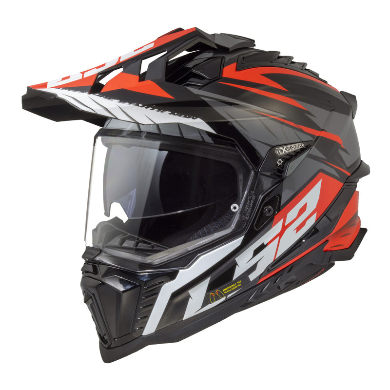 Load image into Gallery viewer, LS2 MX701 Explorer Spire Helmet - Black / Titanium / Red 06
