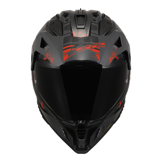 LS2 MX702 Pioneer II Crazy - Black / Grey / Red 06