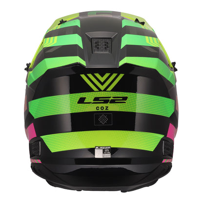 LS2 MX706J COZ Junior Helmet - Chromatic Black / Hi-Vis Pink 06