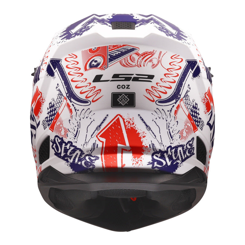 Load image into Gallery viewer, LS2 MX706J COZ Fantasy Junior Helmet - Matte White / Red / Blue
