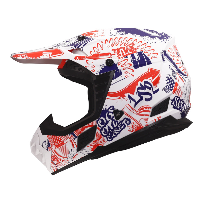 Load image into Gallery viewer, LS2 MX706J COZ Fantasy Junior Helmet - Matte White / Red / Blue
