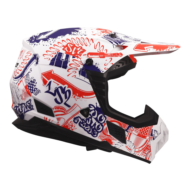 Load image into Gallery viewer, LS2 MX706J COZ Fantasy Junior Helmet - Matte White / Red / Blue
