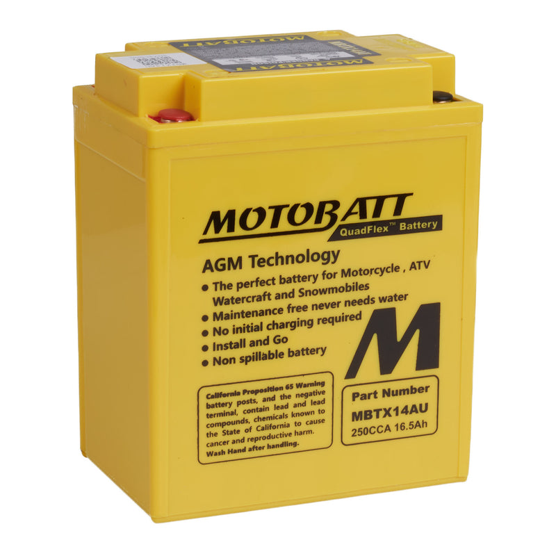 Load image into Gallery viewer, Motobatt Battery Quadflex AGM - MBTX14AU

