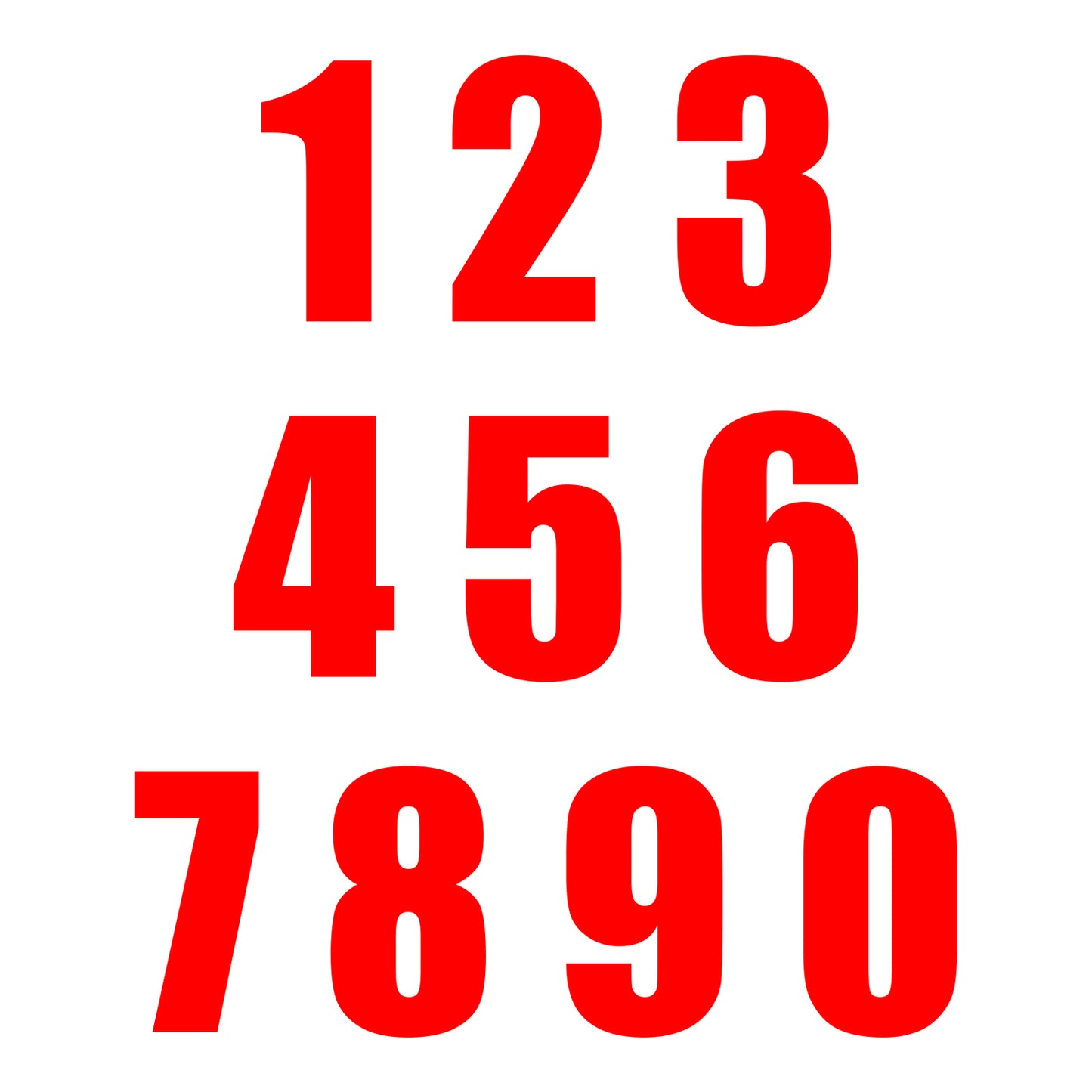 Whites Race Number - Red #3 (10 Pack)