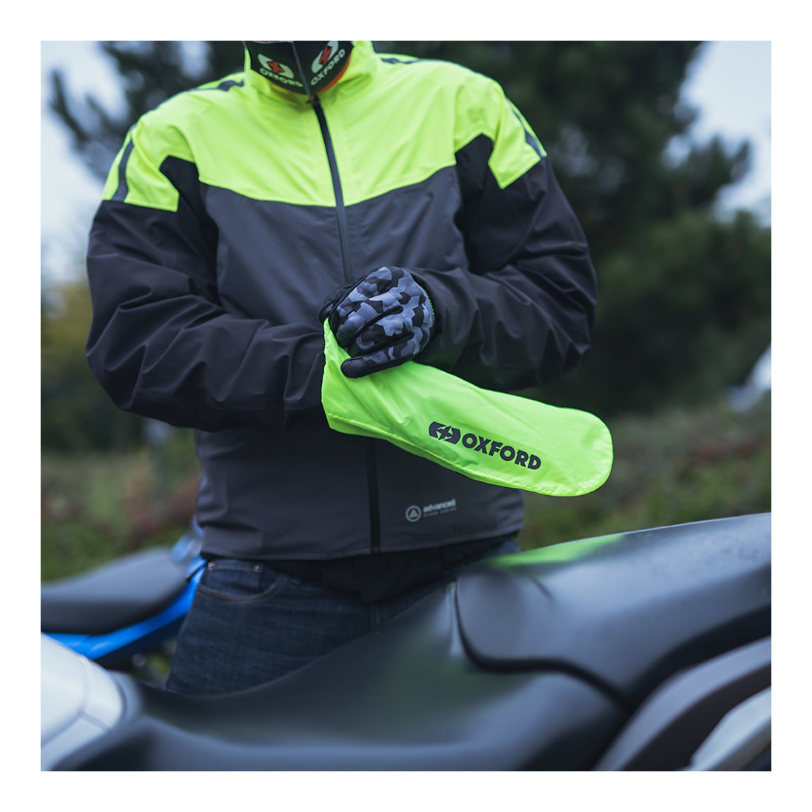 Oxford Rainseal Waterproof Over Gloves - Black / Fluro