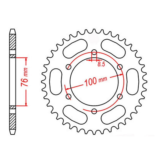 Sprocket Kit Yamaha SX225 Scorpio - 428KRO 15/44