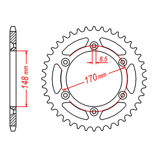 SPKT REAR OE STEEL 828 41T 