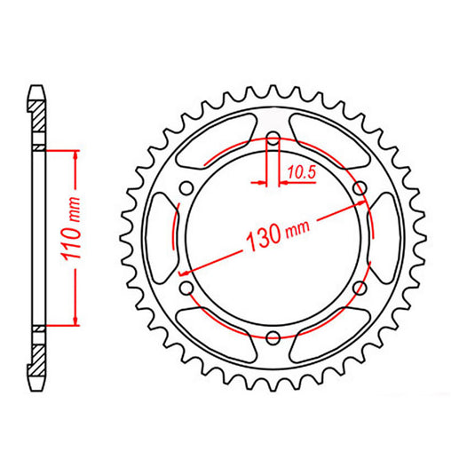 MTX 1876 Steel Rear Sprocket 