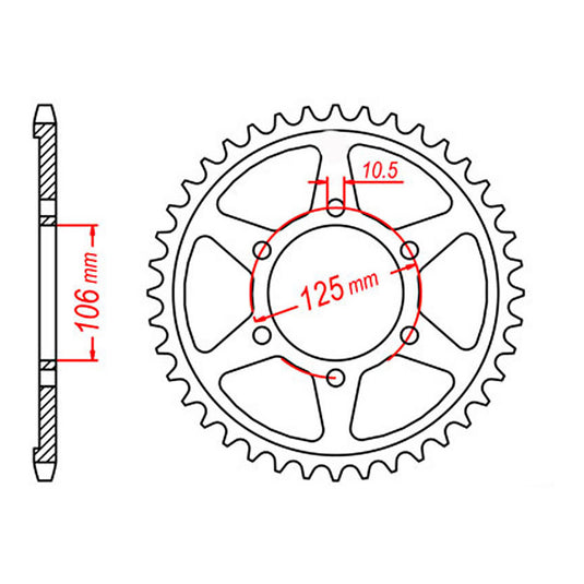 MTX 2014 Steel Rear Sprocket
