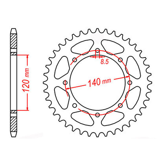 MTX 487 Steel Rear Sprocket 