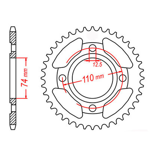 MTX 854 Steel Rear Sprocket 