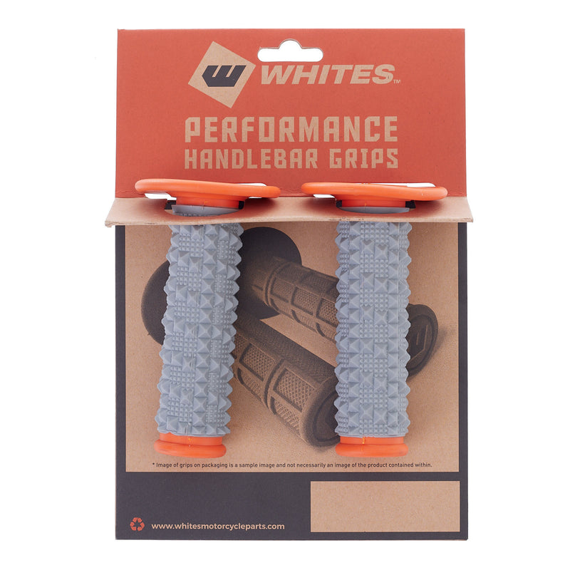 Load image into Gallery viewer, Whites MX Large Diamond Grip - Grey / Orange
