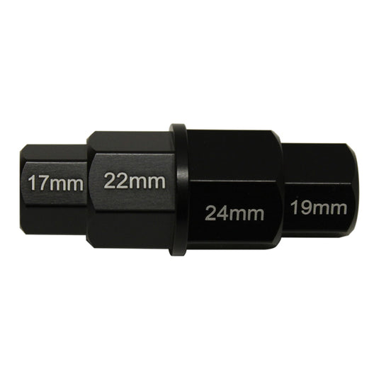 WHITES 4 IN 1 HEX AXLE TOOL ALU BLACK -17/19/22/24mm