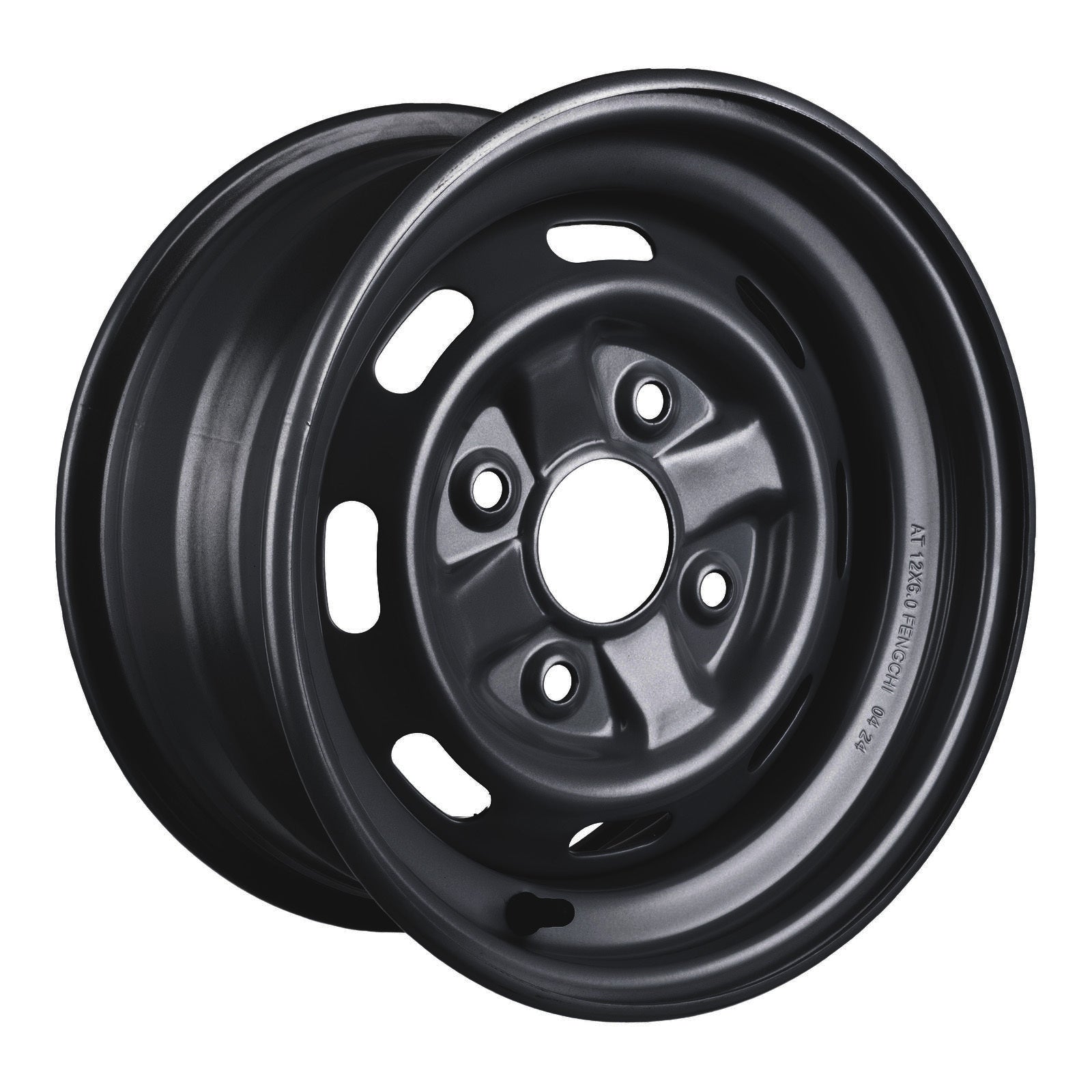 Whites ATV/UTV Steel Rim 12x6 Honda Front 4/110 +25 - Black