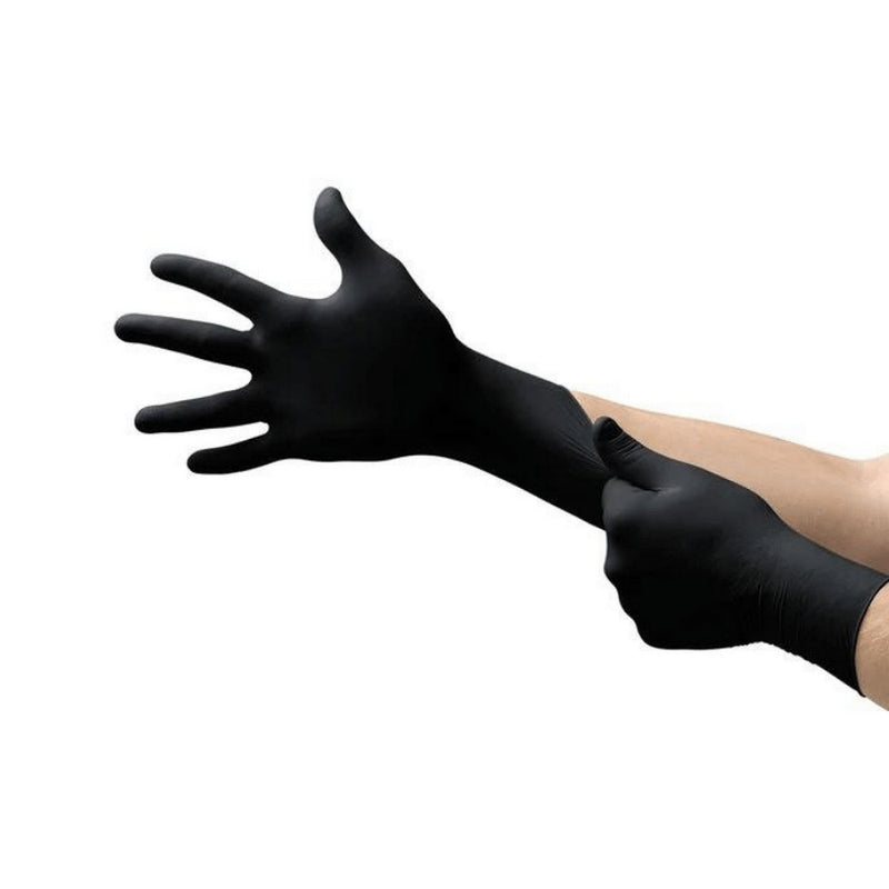 Load image into Gallery viewer, AMADEX PANTHER NITRILE GLOVES BLACK 100PC

