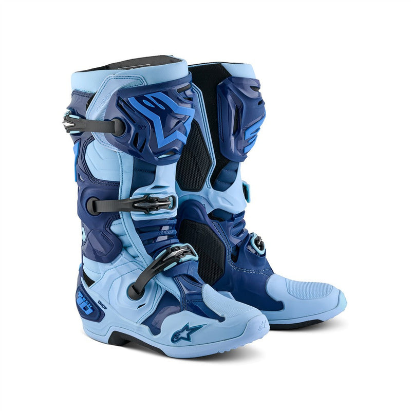 Load image into Gallery viewer, Alpinestars Tech-10 Limited Edition Steeler MX Boots Light Blue/Sapphire Blue
