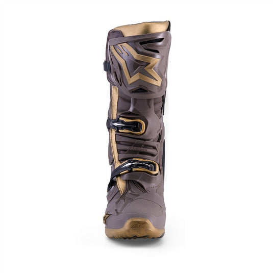 Alpinestars Tech-10 Limited Edition Air Gold MX Boots Earth Brown/Gold