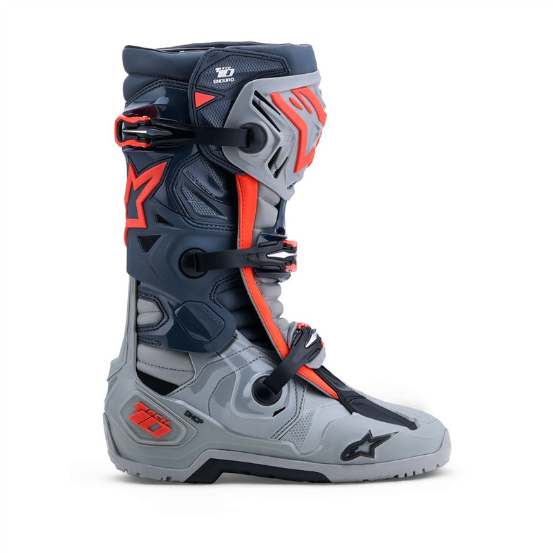 Load image into Gallery viewer, Alpinestars Tech-10 Enduro Boots Mid Gray/Dark Gray/Red Fluoro
