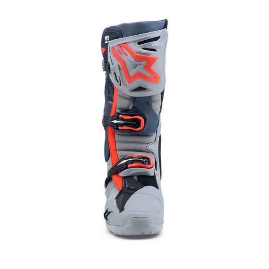 Alpinestars Tech-10 Enduro Boots Mid Gray/Dark Gray/Red Fluoro