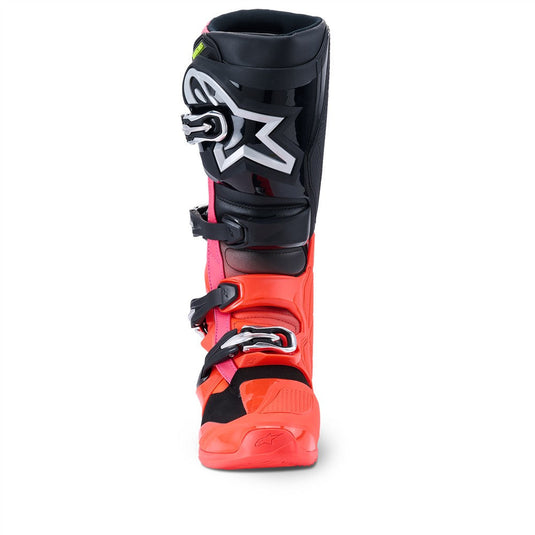 Alpinestars Tech-7 MX Boots Black/Red Fluoro/Pink Fluoro
