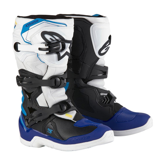 Alpinestars Tech-3S Youth MX Boots White/Black/Enamel Blue