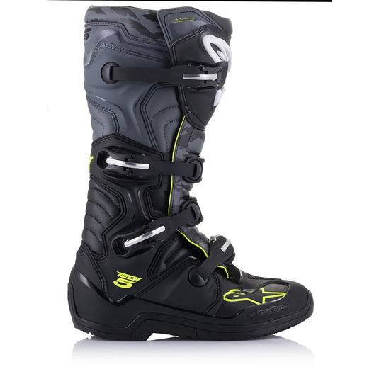 Alpinestars Tech-5 MX Boots Black/Cool Gray/Yellow Fluoro