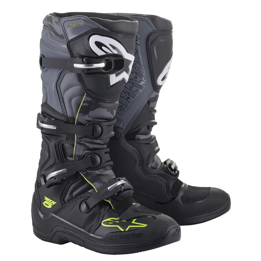 Alpinestars Tech-5 MX Boots Black/Cool Gray/Yellow Fluoro