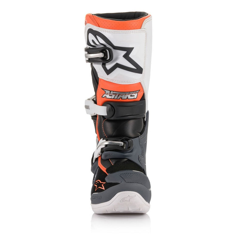 Load image into Gallery viewer, Alpinestars Tech-7S MX Boots Black/Gray/White/Orange Fluoro
