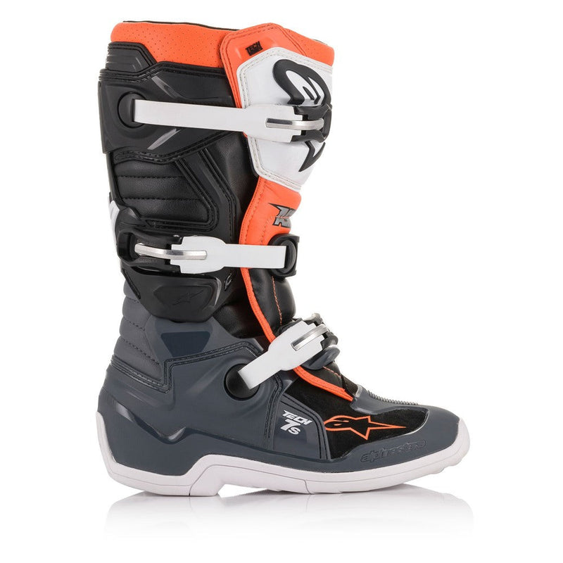 Load image into Gallery viewer, Alpinestars Tech-7S MX Boots Black/Gray/White/Orange Fluoro
