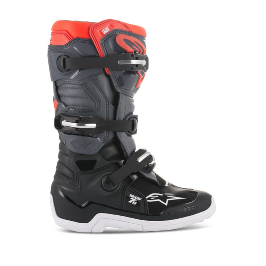 Alpinestars Tech-7S MX Boots Black/Dark Gray/Red Fluoro