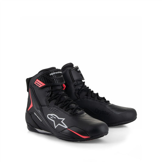 Alpinestars Stella Faster-4 Drystar Shoes Black/Gray/Coral Fluoro