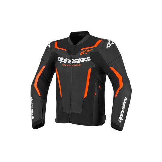 Alpinestars GP Force v2 Leather Jacket Black/Red Fluoro