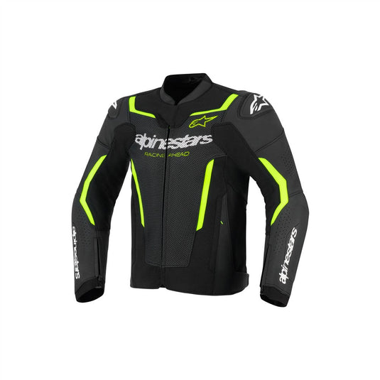 Alpinestars GP Force v2 Leather Jacket Airflow Black/Yellow Fluoro