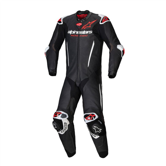 Alpinestars GP-R7 1Pc Leather Suit Black/White/Red Fluoro