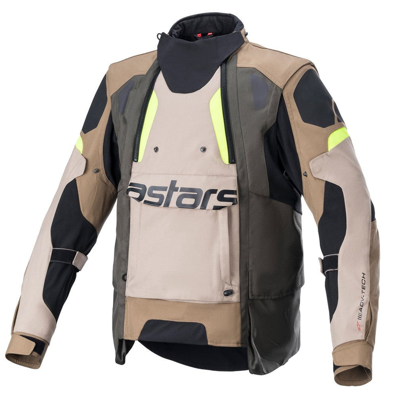 Load image into Gallery viewer, Alpinestars Halo Drystar Jacket Dark Khaki/Sand/Yellow Fluoro
