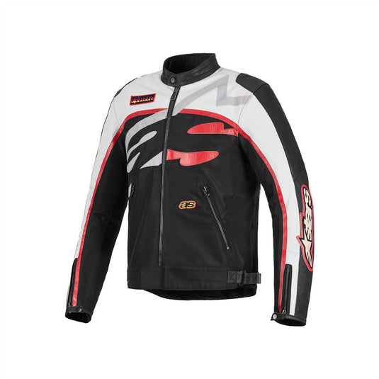 Alpinestars Axton Leather/Textile Jacket Black/Off White/Bright Red