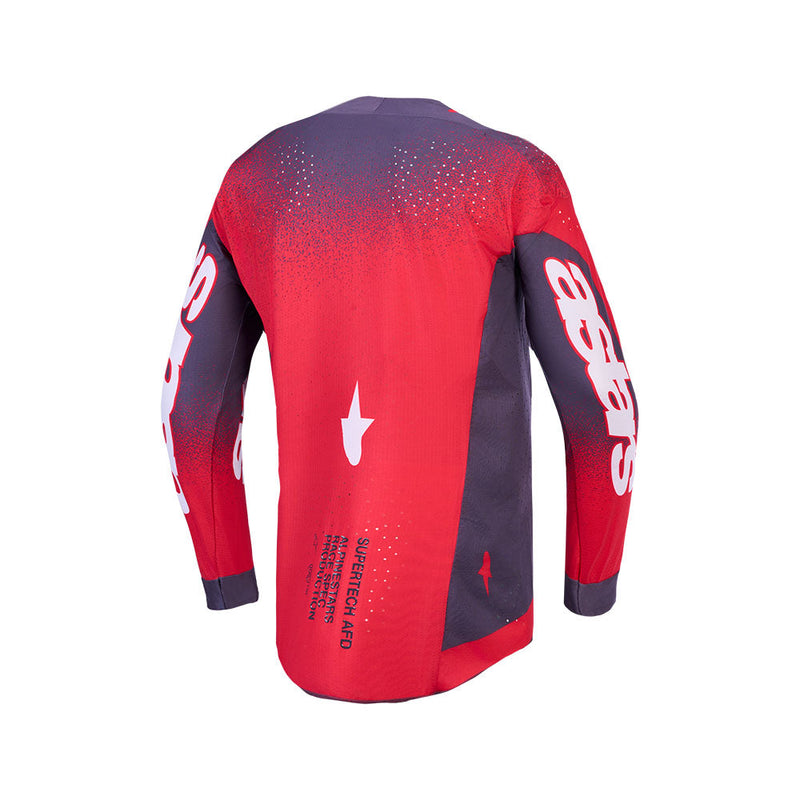 Load image into Gallery viewer, Alpinestars Supertech AFD Hiten Jersey Graystone/Red Fluoro/Light Lilac
