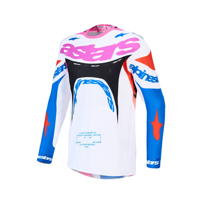 Load image into Gallery viewer, Alpinestars Supertech Dyna Jersey White/Blithe Blue/Black/Purple
