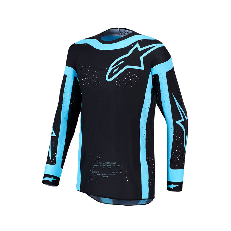 Load image into Gallery viewer, Alpinestars Supertech Vesta Jersey Black/Turquoise
