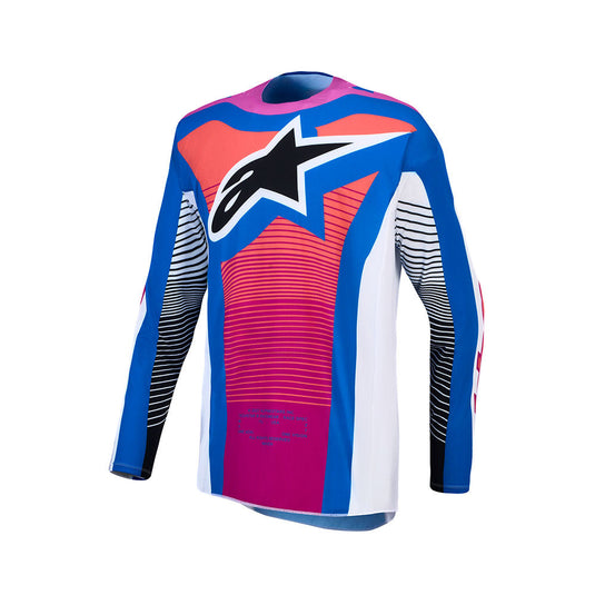 Alpinestars Techstar Maven Jersey White/Hot Coral/Blithe Blue